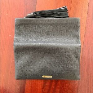 GiGi New York Black Leather Clutch with Tassel